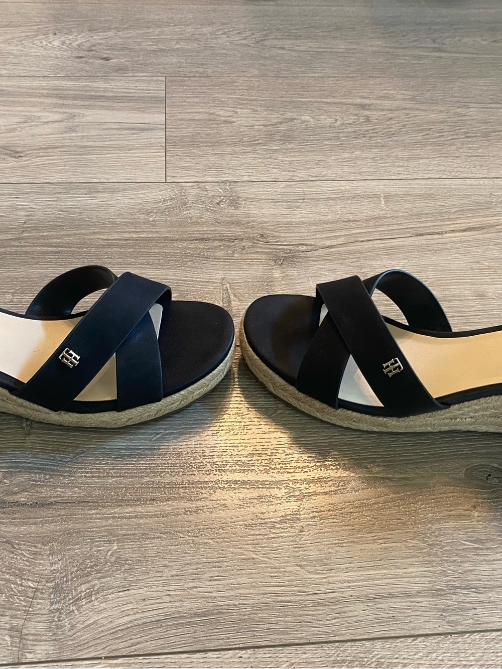 Tommy Hilfiger Navy Crisscross Espadrille Slide Sandals
